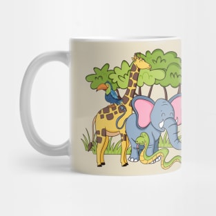 Hand Drawn Zoo Animals Mug